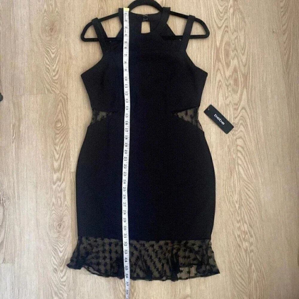 Bebe Celestial Star Mesh Mini Dress NWT Harness Neck Cutout Whimsigoth - Picture 13 of 16